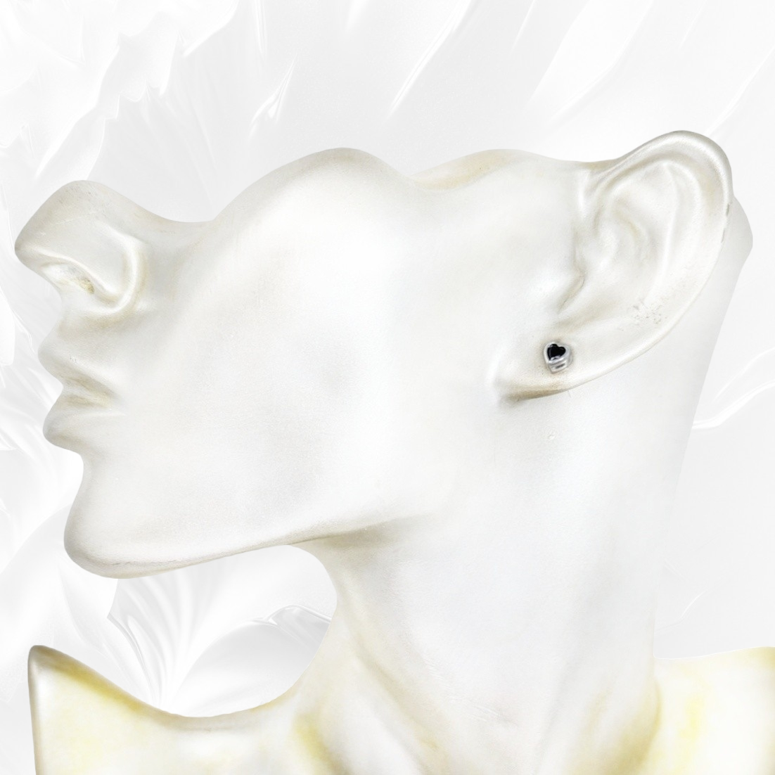 925 Sterling Silver Stud Earrings with Black Cubic Zirconia Crystals