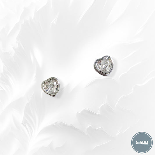 925 Sterling Silver Stud Earrings with Clear Cubic Zirconia Crystals