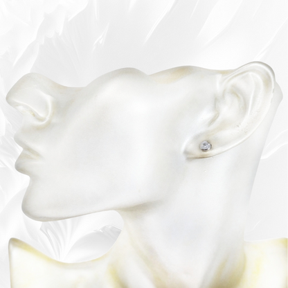 925 Sterling Silver Stud Earrings with Clear Cubic Zirconia Crystals