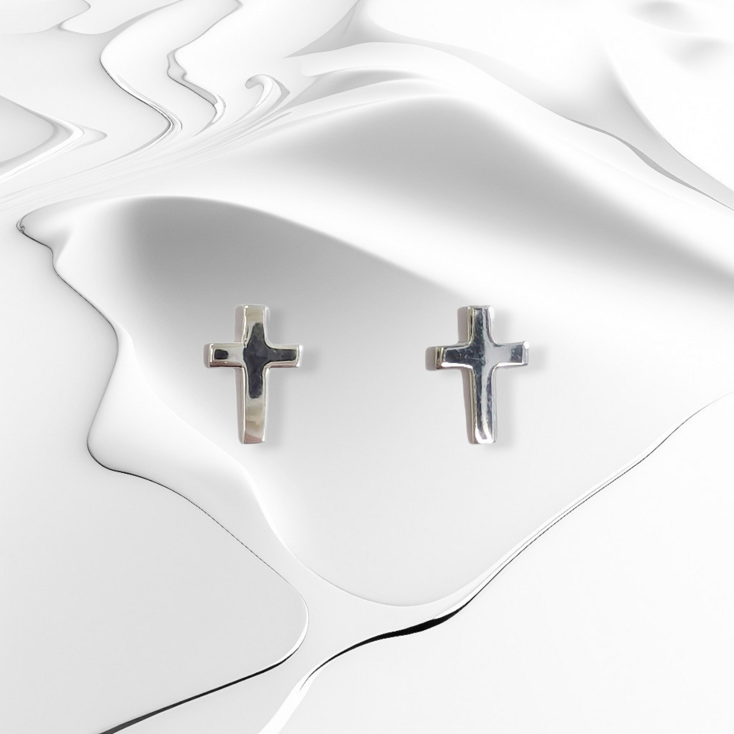 925 Sterling Silver Stud Earrings *Silver Cross Stud Earrings