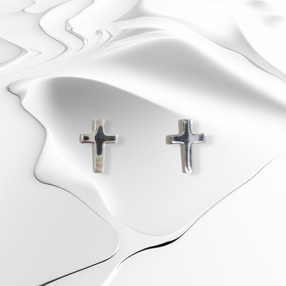 925 Sterling Silver Stud Earrings *Silver Cross Stud Earrings