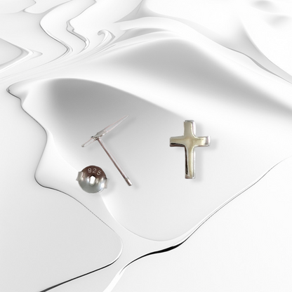 925 Sterling Silver Stud Earrings *Silver Cross Stud Earrings