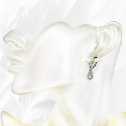 925 Sterling Silver Huggies Hoop Earrings with Cubic Zirconia Crystals