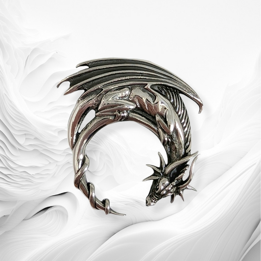 925 Sterling Silver Men's Pendant Silver Dragon Pendant