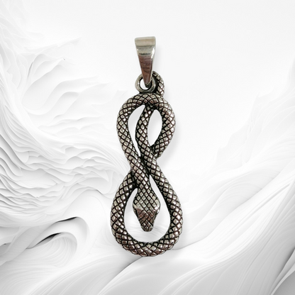 925 Sterling Silver Men's Pendant *Silver Snake Pendant