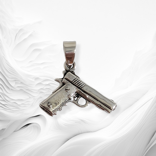 925 Sterling Silver Men's Pendant *Gun Silver Pendant