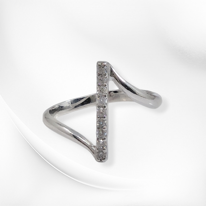 925 Sterling Silver Women's Ring with Cubic Zirconia Crystals
