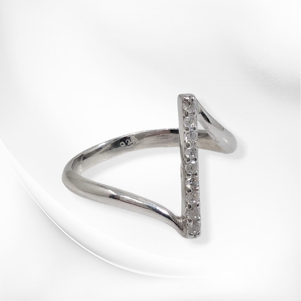 925 Sterling Silver Women's Ring with Cubic Zirconia Crystals