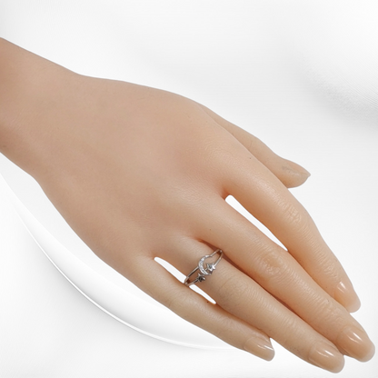 925 Sterling Silver Women's Ring with Cubic Zirconia Crystals *Moonstar Silver Ring