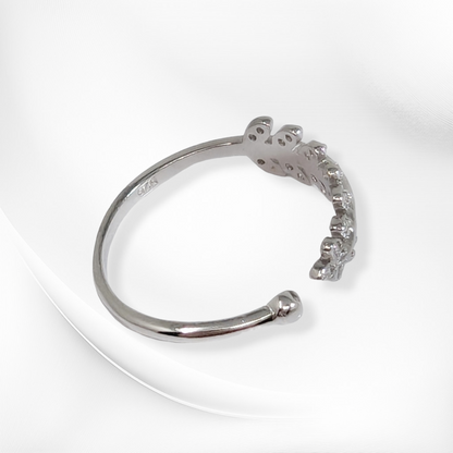 925 Sterling Silver Women's Ring with Cubic Zirconia Crystals