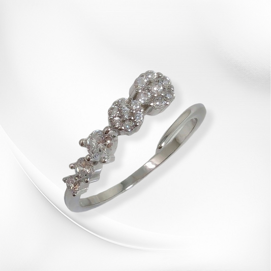 925 Sterling Silver Women's Ring with Cubic Zirconia Crystals