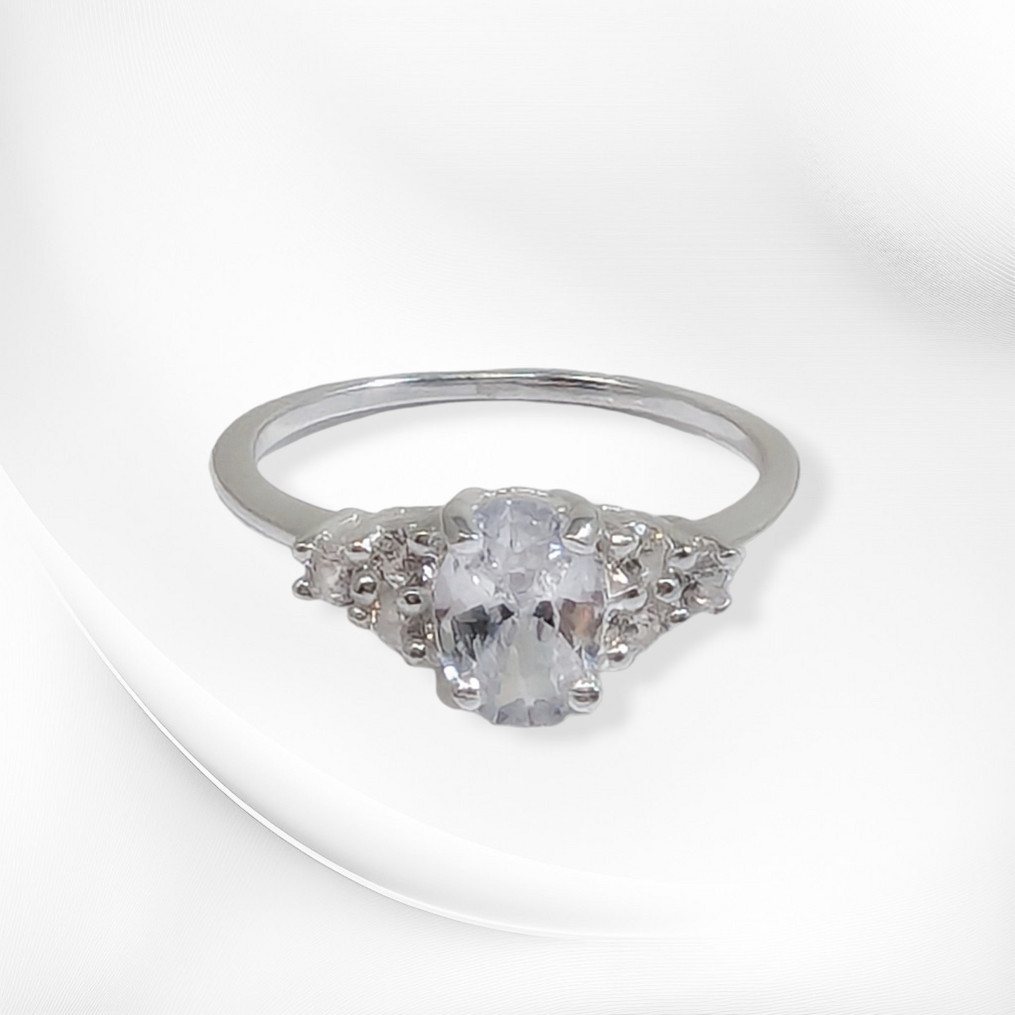 925 Sterling Silver Women's Ring with Cubic Zirconia Crystals