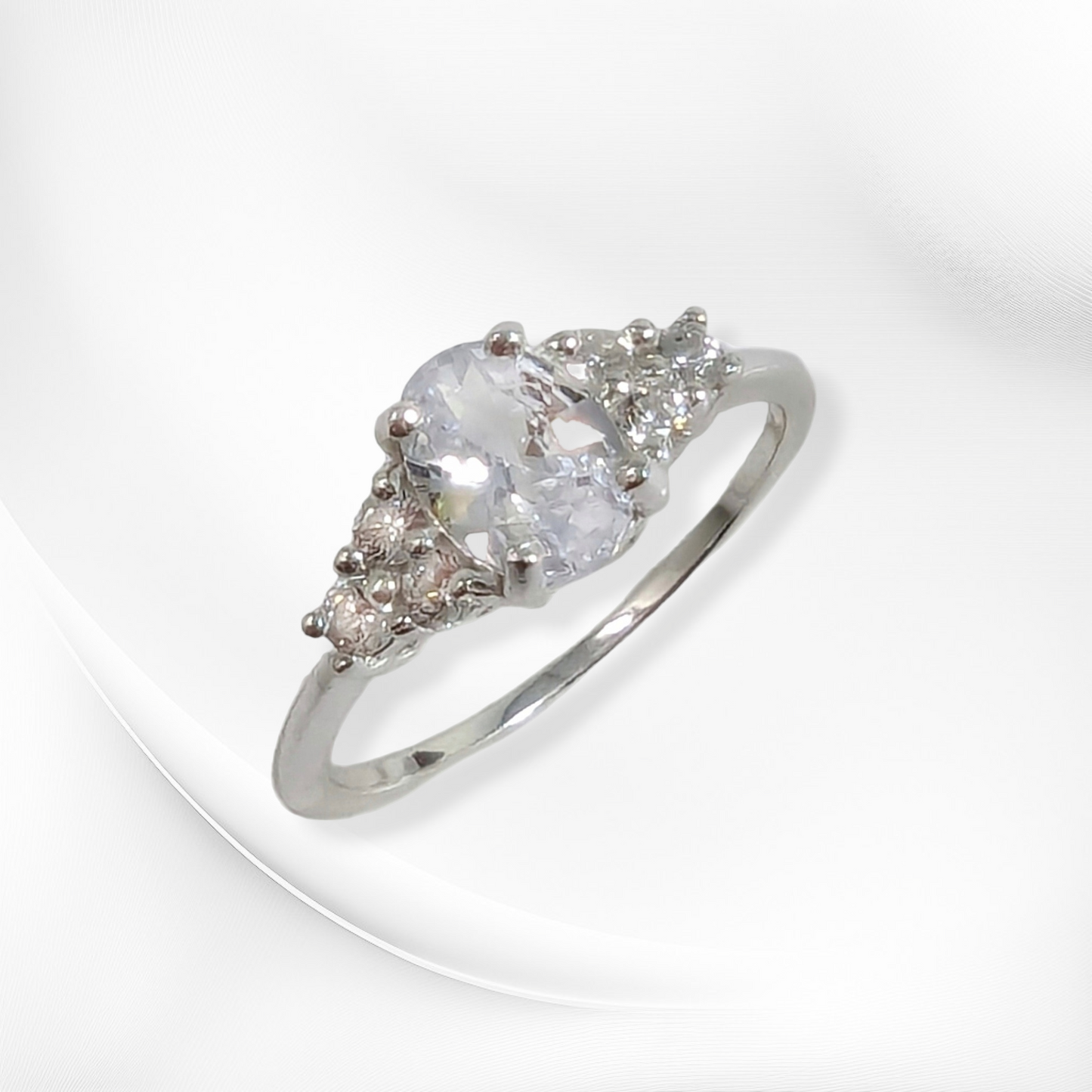 925 Sterling Silver Women's Ring with Cubic Zirconia Crystals