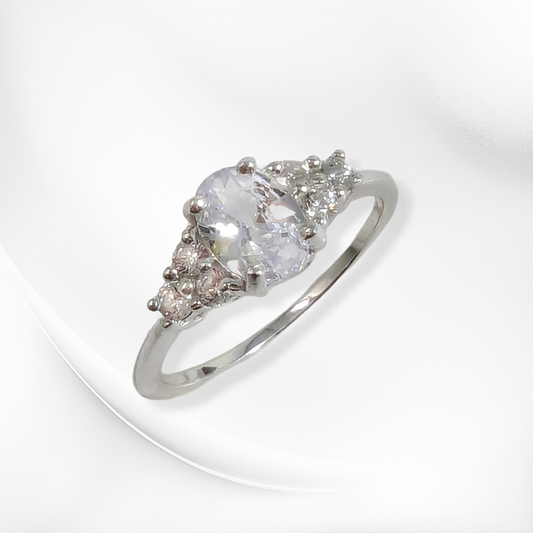 925 Sterling Silver Women's Ring with Cubic Zirconia Crystals