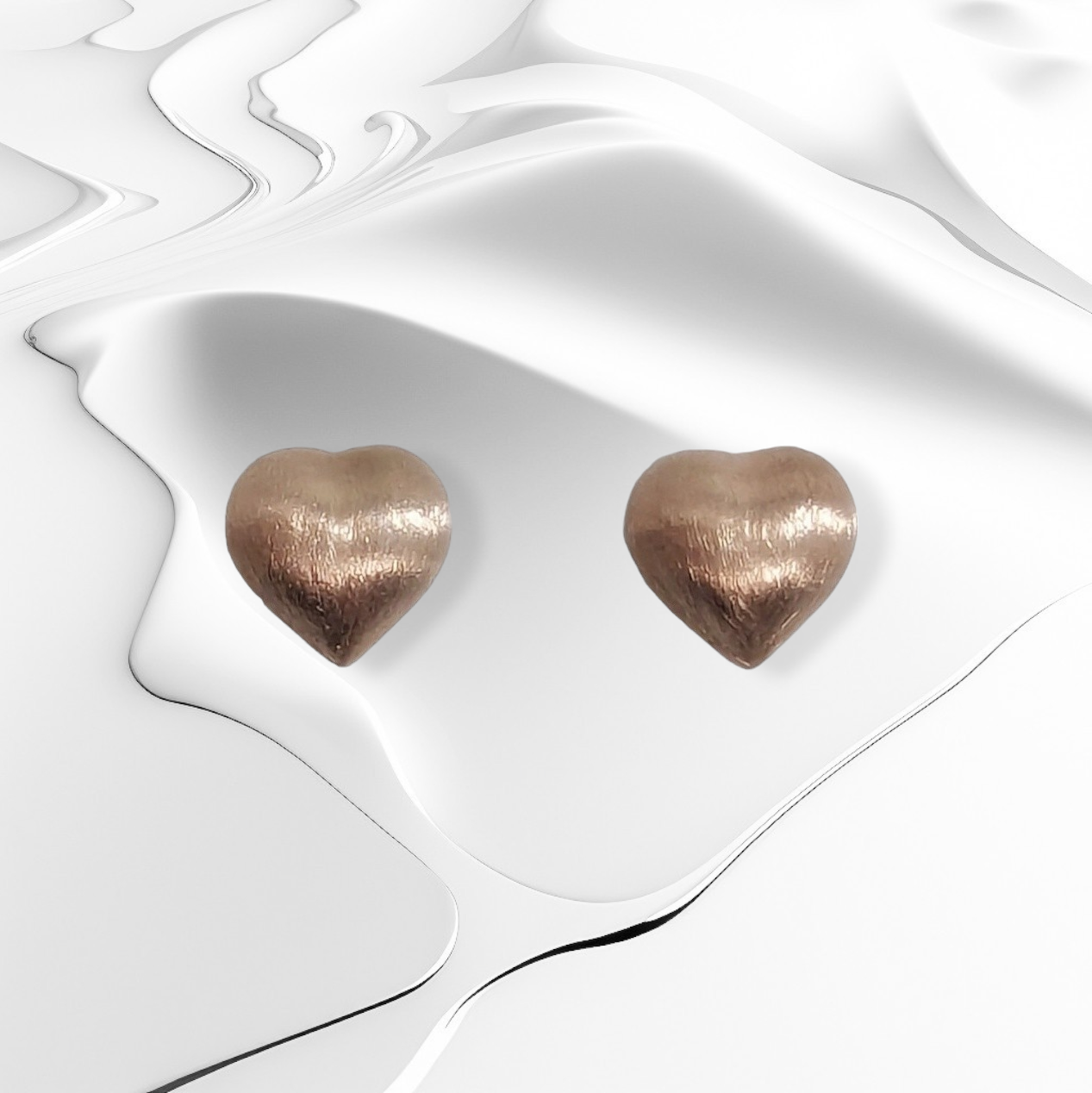 925 Sterling Silver Stud Earrings, 14K Rose Gold Gold plated