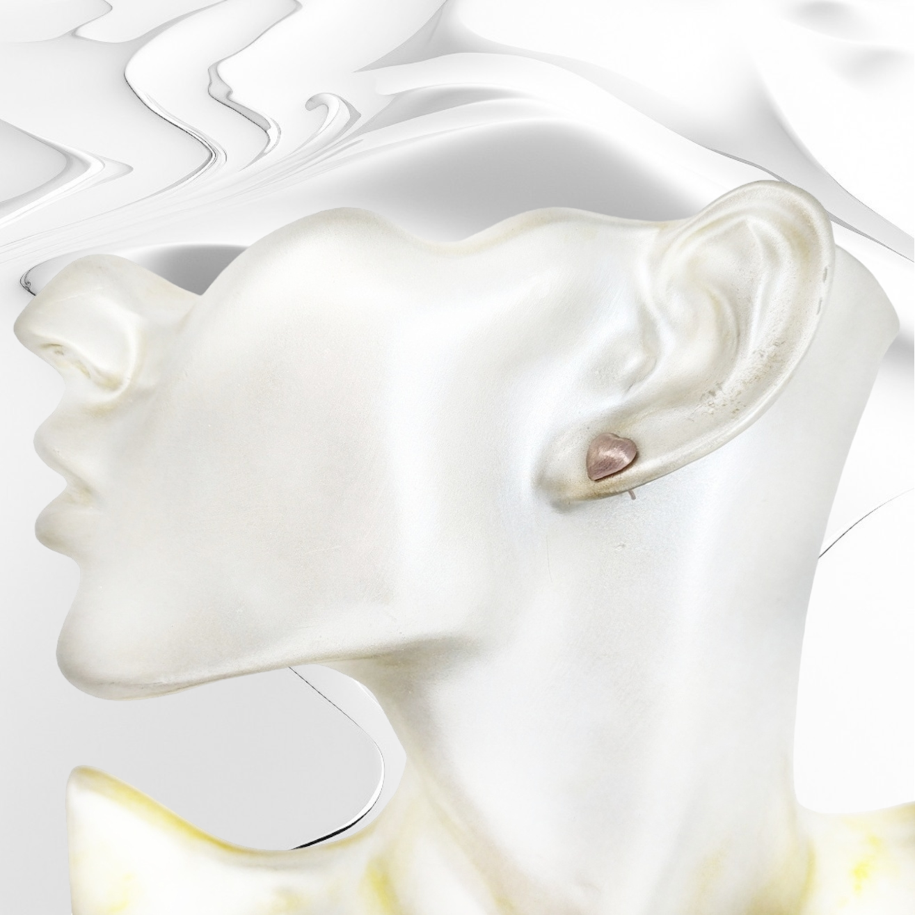 925 Sterling Silver Stud Earrings, 14K Rose Gold Gold plated