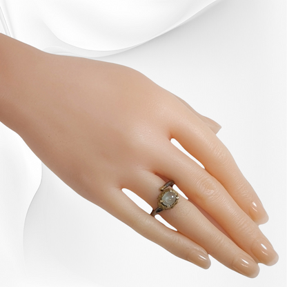 925 Sterling Silver Women's Ring with Authentic Tourmaline Gemstone, Black Rhodium plated