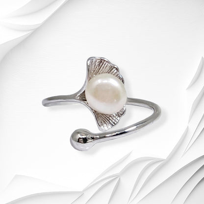 925 Sterling Silver Women's Ring with Authentic Freshwater Pearl