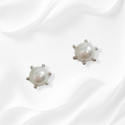 925 Sterling Silver Stud Earrings with Authentic Freshwater Pearls