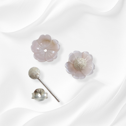 925 Sterling Silver Stud Earrings with Authentic Mother of Pearls