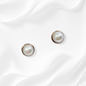 925 Sterling Silver Stud Earrings With Natural Pearl, 14K Rose Gold Plated