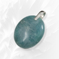 Authentic Amazonite Gemstone and 925 Sterling Silver Women's Pendant