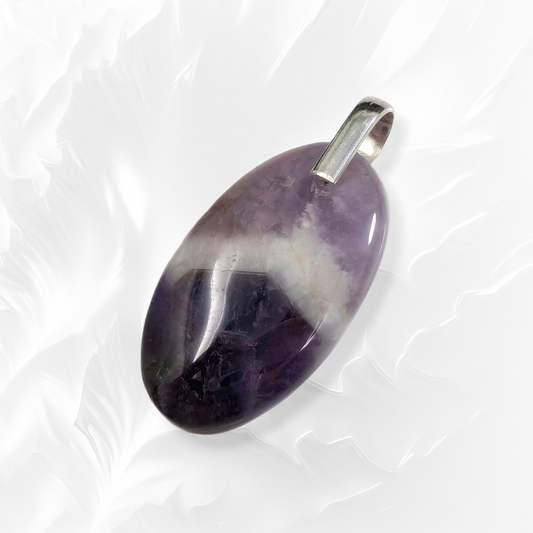 Authentic Amethyst Gemstone and 925 Sterling Silver Women's Pendant