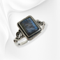 925 Sterling Silver Women's Ring With Authentic Labradorite Gemstone