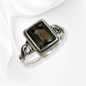 925 Sterling Silver Women's Ring With Authentic Smoky Topaz