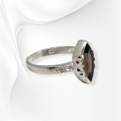 925 Sterling Silver Women's Ring with Authentic Smoky Topaz