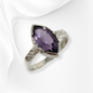 925 Sterling Silver Women's Ring with Authentic Amethyst Gemstone