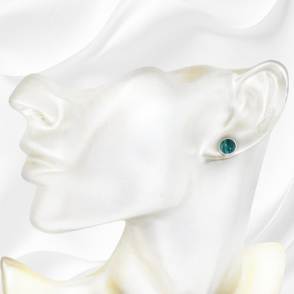 925 Sterling Silver Stud Earrings With Authentic Malachite Gemstones