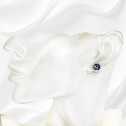 925 Sterling Silver Stud Earrings With Authentic Blue Sandstone Gemstones