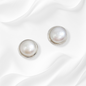 925 Sterling Silver Stud Earrings With Authentic Natural Pearls