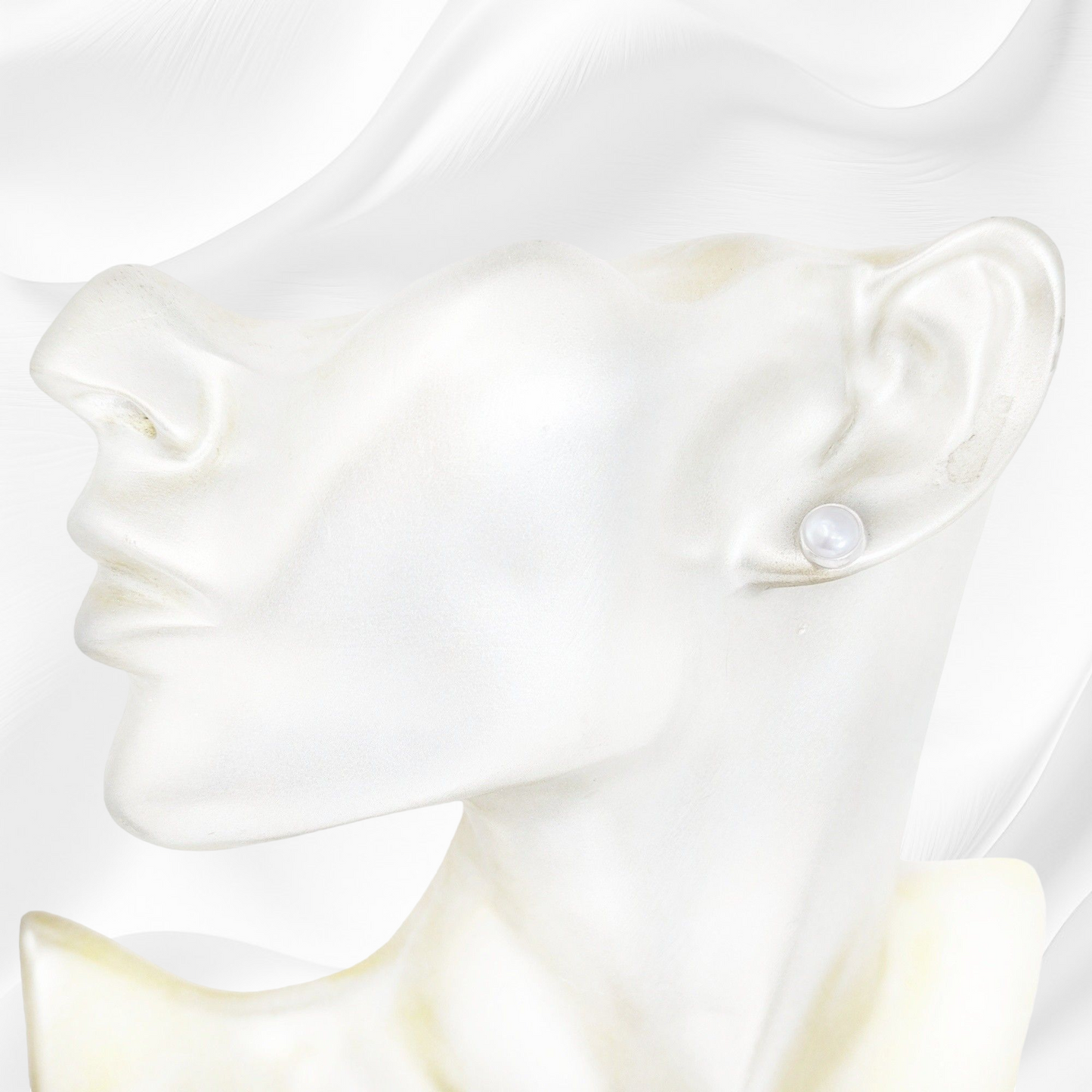 925 Sterling Silver Stud Earrings With Authentic Natural Pearls