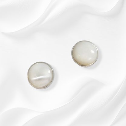 925 Sterling Silver Stud Earrings With Authentic Mother of Pearl