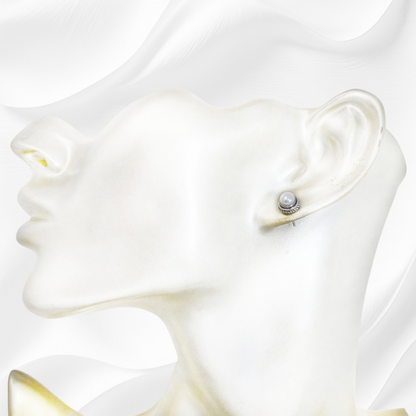 925 Sterling Silver Stud Earrings with Authentic Freshwater Pearls