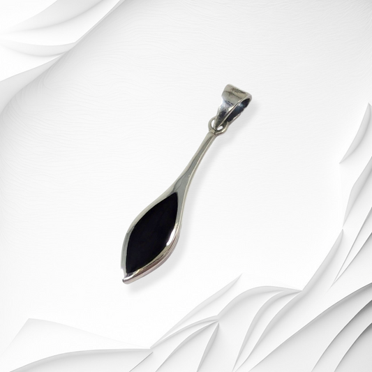 925 Sterling Silver Women Pendant With Authentic Black Onyx Gemstone