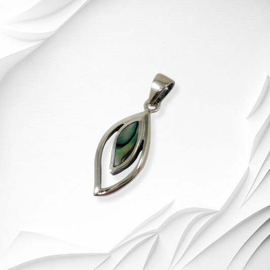 925 Sterling Silver Women Pendant With Authentic Mother of Pearl *Abalone Shell