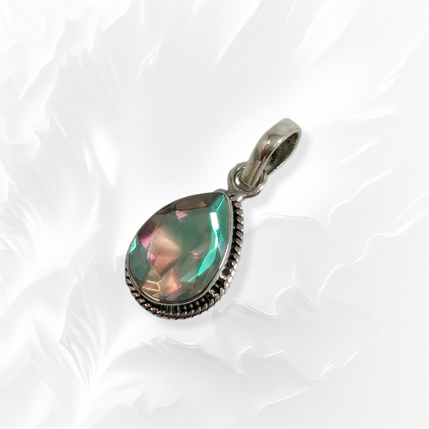 925 Sterling Silver Women Pendant With Authentic Mystic Opal