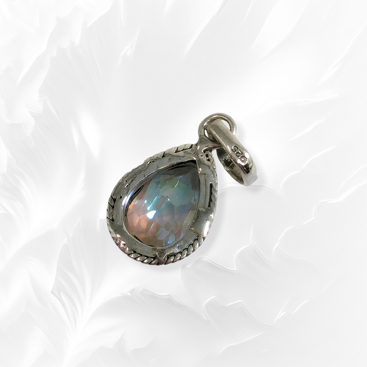 925 Sterling Silver Women Pendant With Authentic Mystic Opal