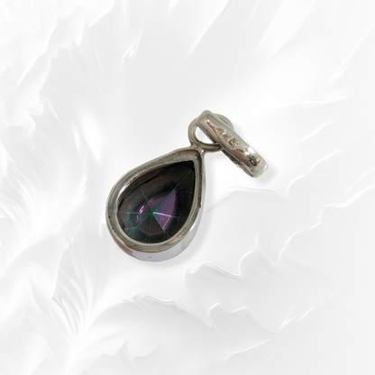 925 Sterling Silver Women Pendant With Authentic Mystic Topaz