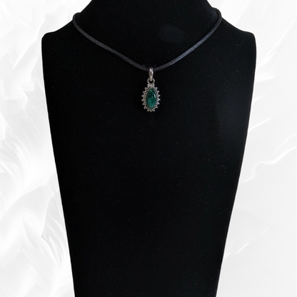 925 Sterling Silver Pendant With Authentic Malachite Gemstone