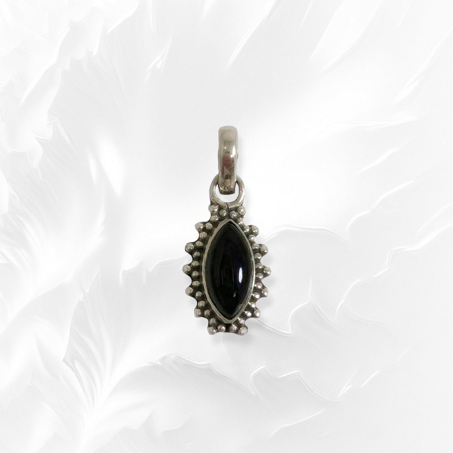 925 Sterling Silver Pendant With Authentic Black Onyx Gemstone