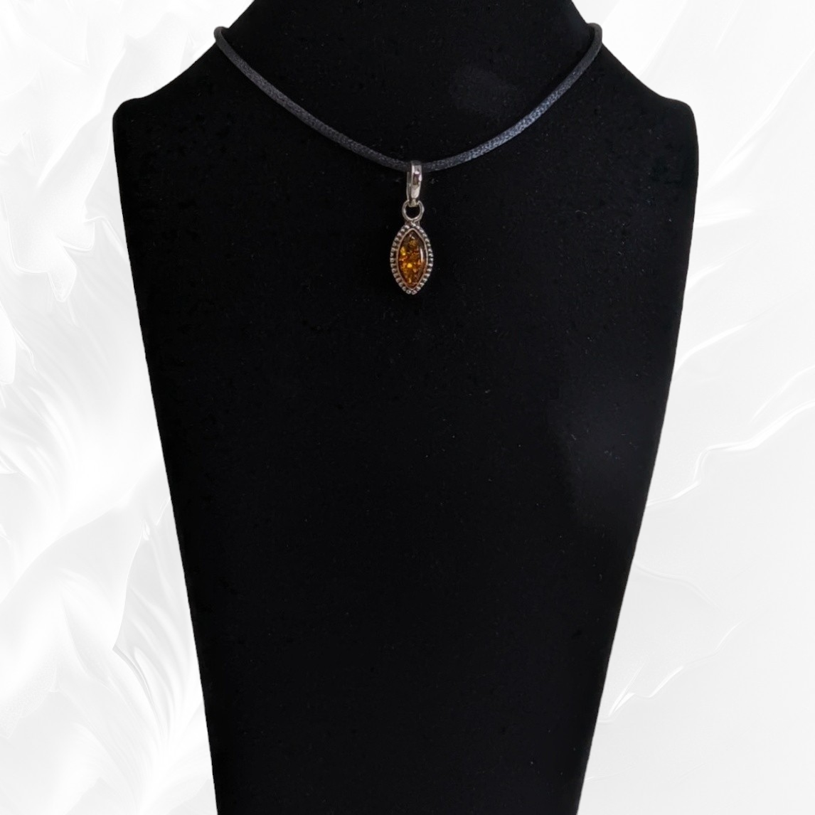 925 Sterling Silver Pendant With Authentic Amber