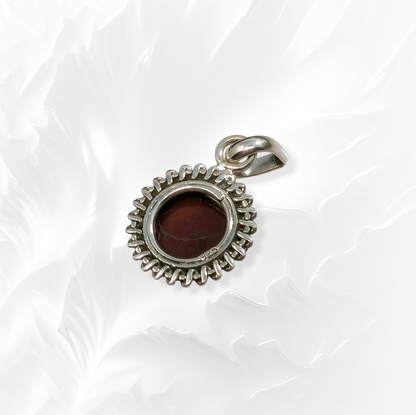 925 Sterling Silver Women Pendant With Authentic Carnelian Gemstone