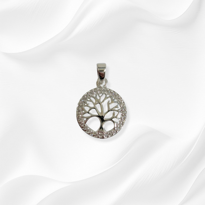 925 Sterling Silver Women Pendant With Cubic Zirconia Crystals *Tree of Life Pendant