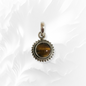 925 Sterling Silver Women Pendant With Authentic Tiger's Eye Gemstone