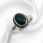 925 Sterling Silver Women's Ring with Authentic Green Onyx Gemstone