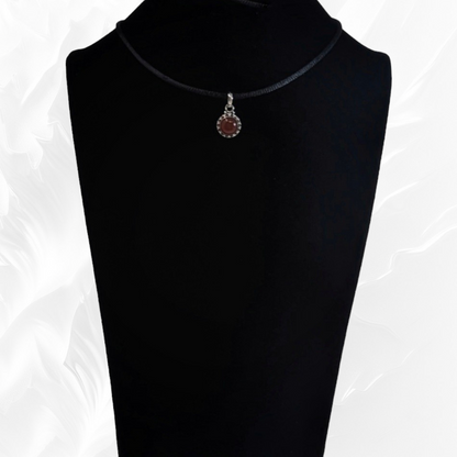 925 Sterling Silver Women Pendant With Authentic Carnelian Gemstone